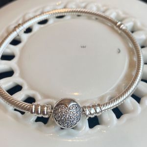 Authentieke sprankelende hartvorm sterling zilveren armband sieraden 590743CZ mode-sieraden