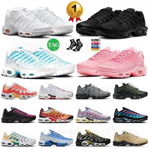 Sports authentiques TN Plus SE Chaussures de course TNS Color Flip Pack II Triple Black White Leather FC Barcelone Sisterhood Baltic Blue Womens Mens Sneaker Trainers Taille 12