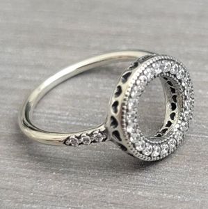 Authentiek sterling zilver juweel sieraden harten van Halo Clear CZ voor designer ringen voor vrouwen 191039CZ mode-sieraden
