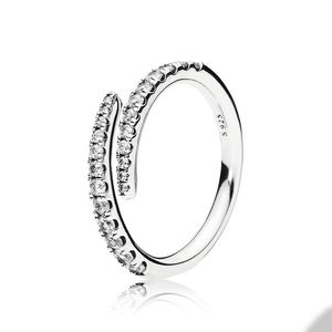 Authentique Sterling Silver Lines of Sparkle Ring pour Pandora CZ Diamond Wedding designer Jewelry Rings for Women Girlfriend Gift Love ring set with Original Box