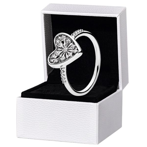 Auténtico ANILLO de corazón de amor de plata esterlina para Pandora CZ Joyería de boda de diamantes para mujeres Anillos de diseño de regalo de novia con caja original Conjunto de fábrica al por mayor