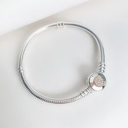 Authentieke sterling zilveren slangenketen bedelarmbanden met originele doos voor pandora geel goud vergulde clasp fashion party sieraden armband voor vrouwelijke mannen