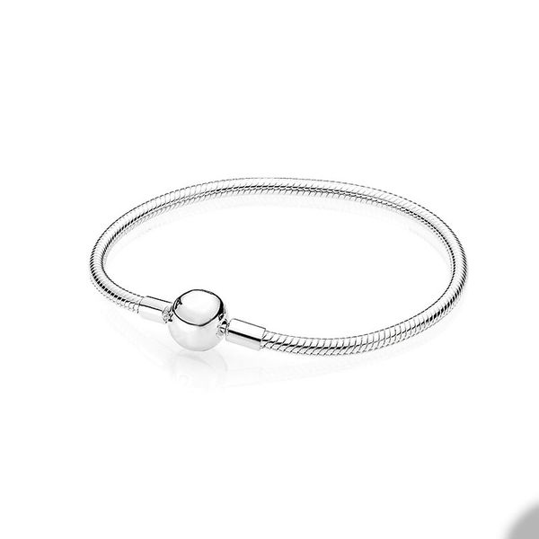 Authentique bracelet à breloques en argent sterling avec chaîne serpent pour bracelets de créateurs de mariage de mode Pandora pour femme petite amie cadeau chaîne à main avec coffret d'origine