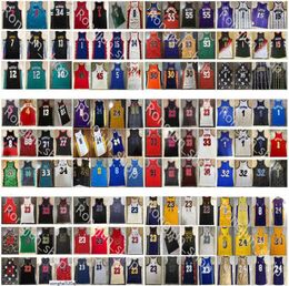 Maillots de basket-ball cousus authentiques East Retro Pippen Rodman Iverson Garnett Durant Irving Harden Wade Maillots Mutombo McGrady Hardaway Curr