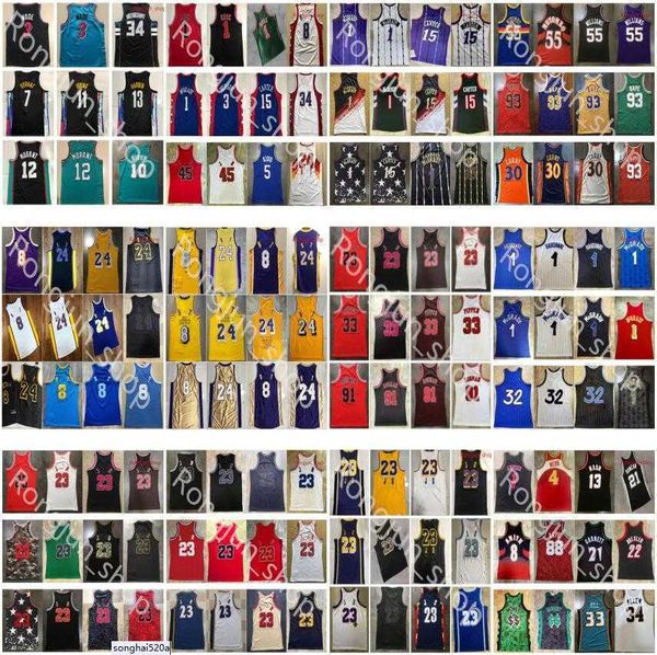 Authentiques cousus East Basketball Jerseys Retro Pippen Rodman Iverson Durant Irving Harden Mutombo McGrady Hardaway Curry Rose Morant maillots