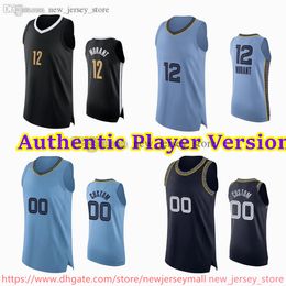 Aangepaste spelerversie Basketbal 12 Ja Morant Jersey Authentic Stitch 23 Derrick Rose 13 Jaren Jackson Jr. 36 Marcus Smart 22 Desmond Bane Luke Kennard Brandon Clarke