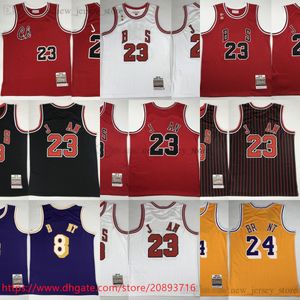 Auténtico jugador cosido Versión Clásico Retro Baloncesto Jersey Amarillo 60.o 2007-08 Jerseys 1997-98 Blanco 1995-96 Campeón rojo Raya negra 1996-97 Hombre