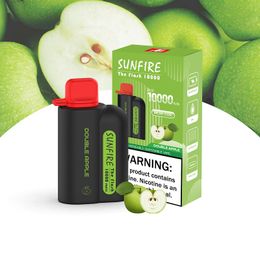 Authentique Sunfire 10K Puffle Disposable Vape Pen Pod Box Box Puffs 9000/10000/12000 Batterie rechargeable personnalisable E Cigarette ODM OEM 20ml DTL Big Smoke Vapers