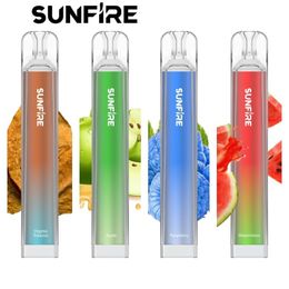 Authentique Sunfire 2 ml 600 700 bouffées Vape jetable DPT enregistré Stylo vapeur Desechable Desechable Nictoine 5% 3% 2% 0% Vapes de l'usine de Shenzhen