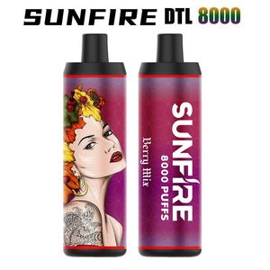 Authentic Sunfire Puff plus de 7000 6000 5000 Derniture E-cigarette Vape Pen Mesh Coil 9K Puff 18ml CARTS PRÉFUST