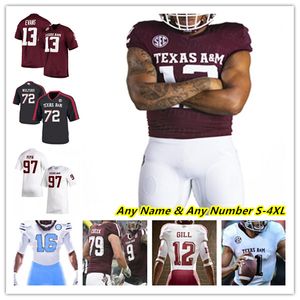 Authentiek Texas A M Aggies College Football Jerseys - Verschillende spelers 4xl -maten beschikbaar