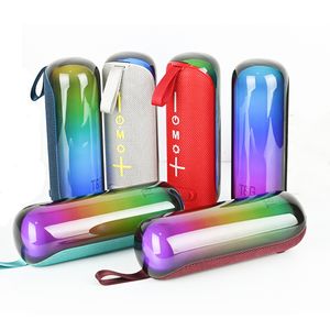 Authentique TG384 mini haut-parleur Bluetooth sans fil Pulse étanche Portable basse profonde son stéréo avec LED RGB lumière Partybox support HIFI TF FM Radio haut-parleur