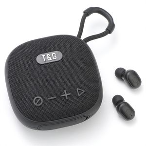 Authentique TG813 Mini Bluetooth Headset Wireless haut-parleur 2in1 TWS double stéréo extérieur portable imperméable mini-écouteur Prise en charge de la carte TF AUX 79