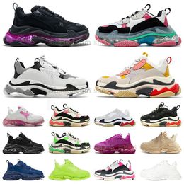 Balenciaha Triple s Casual Schoenen Dames Balencaigalies Beige Groen Geel Grijs Rood Blauw Zilver Rood Zwart Wit Paars Rose Goud Heren Sneaker Runner Platform Trainer