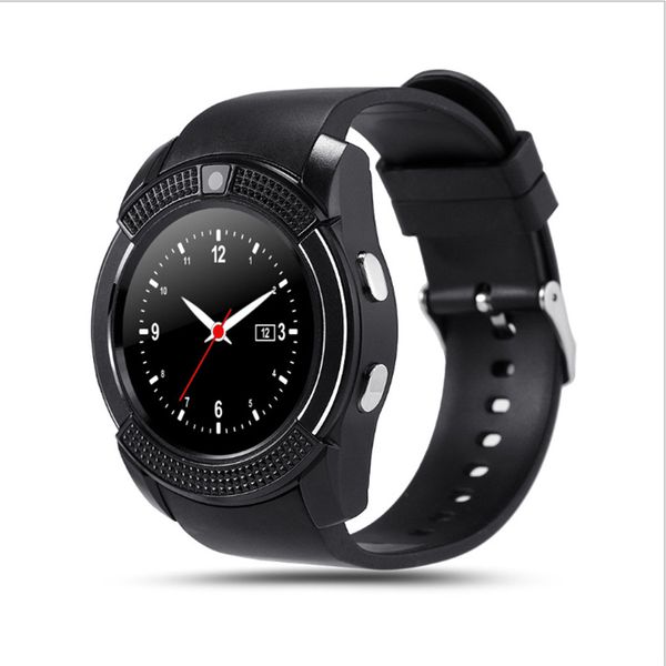 Authentique bande de montres intelligentes V8 avec caméra SIM 0.3M IPS HD Full Circle Display SmartWatch pour système Android avec boîte de vente au détail