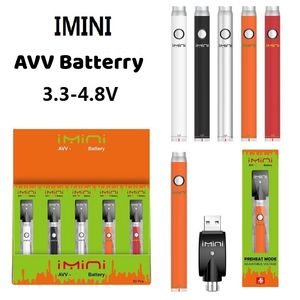 Authentieke Vape-batterij 11,2 mm cartridge Koperbatterijen D8 D9 D10 Oliekarren 380 mAh Voorverwarmspanning AVV Vape-pen voor 510 karren Zwart Rood Wit Zilver Oplaadbaar