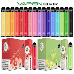 Authentique VAPEN Bar E-cigarettes Pod Device Kit 650 Bouffées 500mAh Batterie 2ml Cartouches de Pods Préremplies Stick Vape Pen 2% Force EU TPD Packaging Vs XXL Plus Lux
