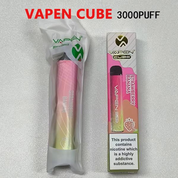 Authentique vapen mars CUBE vape puff 3000Puffs 2% 5% Nic Dispositif de stylo vape jetable Kits de cigarettes électroniques Capacité 8ML Batterie 1000mAh Barres pré-remplies Vaporiezer