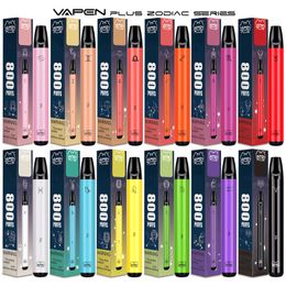 Authentic Vapen Plus 800puffs Vape desechable Lápiz E-cigarrillos E-cigarrillos 550mAh batería 3.5ml Capacidad serie zodiace ECIGS Vaporizadores portátiles vaporizadores de barra rellena vapor