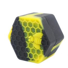 Color rico abeja hexágono Contenedor de silicona Tarros Contenedor Contenedor de silicona para aceite Crumble Cera Tarros de silicona Dab