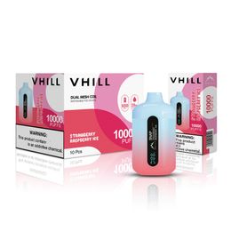 Authentique Vhill Snap 10000 Puffs Disposable Vape Vape Eu Warehouse avec huile et écran d'écran d'affichage de puissance 20ml 650mAh Type C Cobine de maillage de batterie rechargeable VS POCO