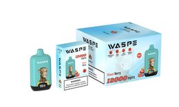 Authentieke Waspe vape puff 12000 Puff 12k Wegwerp vapes digitale doos 20 ml Oplaadbare bijgevulde elektronische sigaretten LCD-scherm toont de batterij-ejuice-capaciteit