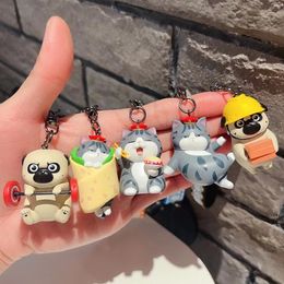 Authentieke Wuhuang Wanshi Bazar Black Dog Keychain Vrouw Schattige Cat Car Keychain Cartoon Tas Hangende decoratie