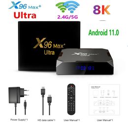 Authentieke X96 Max Smart TV Box 1000M Android 11.0 Amlogic S905x4 8K mediaspeler 4GB RAM 32GB 64GB ROM X96Max Plus UItra Set-top Box Quad Core 5G Wifi