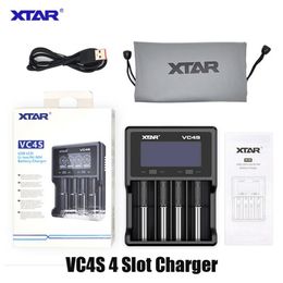 Authentique chargeur de batterie XTAR VC4S Inteligent MOD 4 Slot avec écran LCD pour 18350 18550 18650 16650 26650 Batteries Li-ion 100% xx