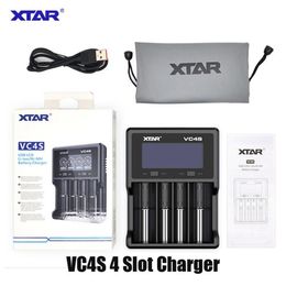 Batterie authentique XTAR VC4S Chargeur de batterie Inteligent MOD 4 Slot avec écran LCD pour 18350 18550 18650 16650 26650 Batteries Li-Ion 100% A34A52