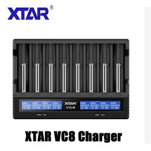 Authentique XTAR VC8 Chargeur de batterie intelligent universel intelligent Batteries au lithium 8 emplacements USB Type C QC3.0 Charge rapide pour Li-ion Ni-MH Ni-Cd 18650 21700 20700 Plus