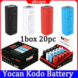 Authentieke Yocan Kodo Box Mod 400 mah batterij voorverwarmen instelbare spanning vape 10 sec voorverwarmfunctie met micro-USB-poort pen 20 stks / doos