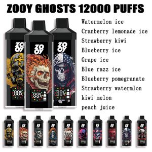 EU ENTREPRISE ZOOY GHOSTS 12000 PUFFS VAPE VAPE VAPE CIGARETTES KITS 550mAh Capacité de batterie Zodiaque ECIGS PODS PODS VAPORISER