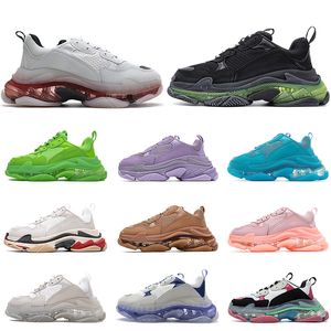 authnetic 2022 baskets semelle transparente triple s casual papa chaussures hommes femmes plate-forme 17FW paris vintage vieux luxe cristal bas triple-s designer sport