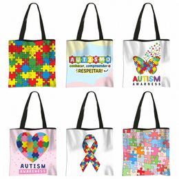 Autismo Aen Tote Bag Autismo Shop Bag Love Needs No Words Bolso Bolso de hombro Gran capacidad Shopper p7bX #