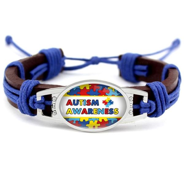 Bracelets de sensibilisation à l'autisme contre le Cancer, papillon jaune Orange rose, ruban en cuir, bracelets à breloques unisexes pour femmes et hommes, bijoux 190s