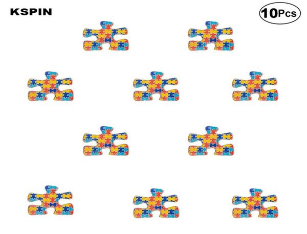 Autism Metal Broches Pin de la solapa Pins de insignia de la bandera Insignias 10pcs MUCHO1542344