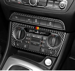 Accessoires automobiles intérieur en Fiber de carbone autocollant de voiture Console CD climatiseur bouton cadre bandes couverture garniture pour Audi Q3 2013-2018243o