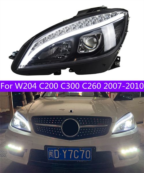 Pièces de phares de voiture pour W204 C200 2007 – 2010 C300 C260, remplacement de phare avant DRL, projecteur de lumière diurne, lifting
