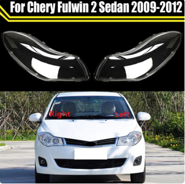 Capuchons de phares pour Chery Fulwin 2 Sedan 2009 – 2012, couvercle d'objectif de phare, abat-jour, coque en verre