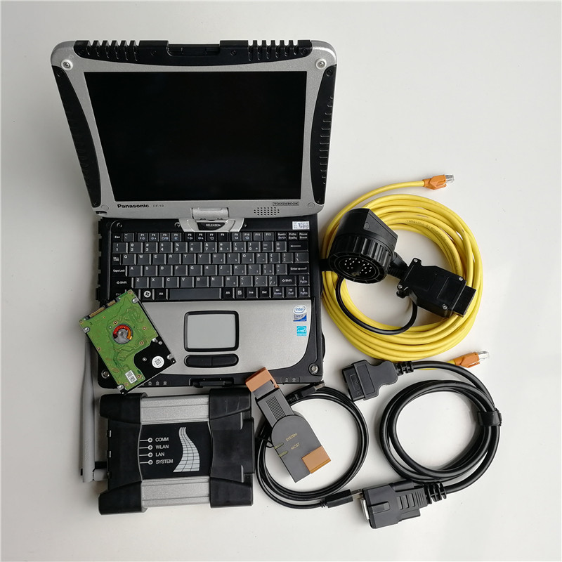 Automatyczne narzędzie diagnostyczne dla BMW Wi-Fi ICOM Dalej programowania offline z 1 TB HDD Najnowsze miękkie V09.2023 Super używane laptop CF19 i5 4G 3IN1 Gotowy do pracy