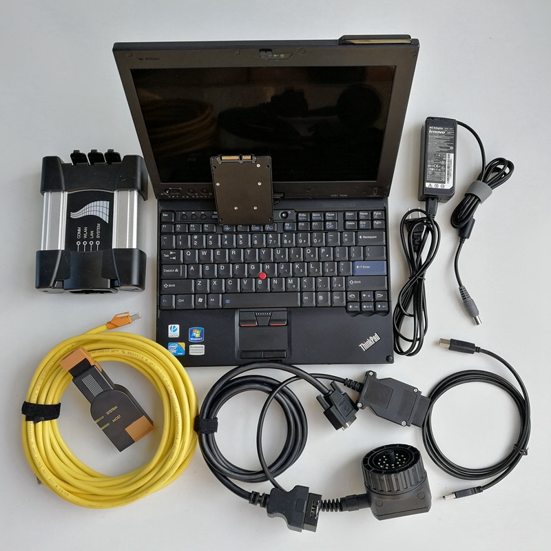 Automatyczne narzędzie diagnostyczne ICOM Dalej A2 dla BMW z najnowszymi miękkimi V01.2023 dobrze zainstalowane z drugiej ręki x201T I7 CPU 4G Użyte laptopa i 720 GB SSD