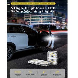 Auto Deur Waarschuwingslicht Veiligheid Anti-Collision Flash Lights Draadloze Magnetische Signaal Lamp LED Nachtlampen Auto Lampen 4pcs / Set
