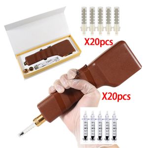 Automatische elektrische hyaluron-pen Draadloze mesotherapie Schoonheid met twee tips Hoofd 40 stuks 0,3 ml 0,5 ml Ampul Hoofd Make-upkits Huidverjonging Anti-aging Cellulitisvermindering