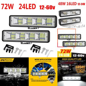 Auto Electronics 2 pièces 72W barre de lumière de travail de voiture barre de LED 4x4 24 barre de lampe de travail LED tout-terrain SUV ATV tracteur bateau camions pelle 12-60V LED faisceau combiné