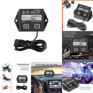 Electrónica para automóviles Tacómetro para automóvil Medidor de horas Medidor para motocicleta Tacómetro digital Motor Pantalla LCD a prueba de agua para motor de barco Moto Motor de carrera marina