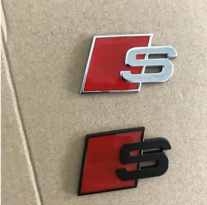 Emblèmes automatiques S Logo Sline Emblème Badge Autocollant De Voiture Rouge Noir Avant Arrière Porte De Coffre Ajustement Pour Audi Quattro TT SQ5 S6 S7 A4 Accessoires