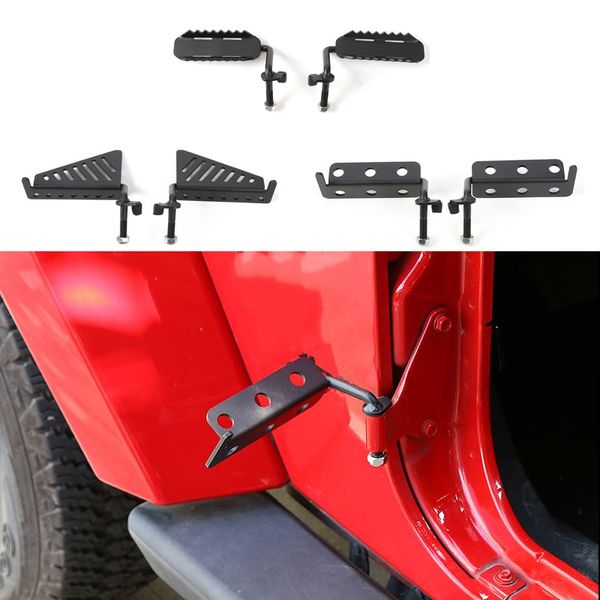 Pédale de porte pédaler Grilles avant noir pour Jeep Wrangler JK 2007-2017 accessoires extérieurs de voiture de haute qualité