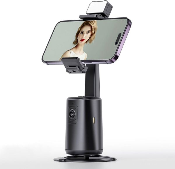 Trípode de seguimiento facial automático para teléfono, no requiere aplicación, soporte de rotación de 360° para grabación de vídeo para creadores de contenidos influyentes