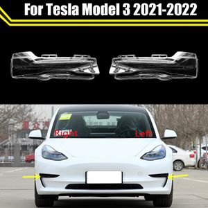 Case de luz de la lámpara de niebla automotriz para Tesla Modelo 3 2021-2022 CARLA DEL CAR FANTURA Cubierta de la lámpara Lámpara de vidrio Tapa de la lámpara de vidrio Foglamp